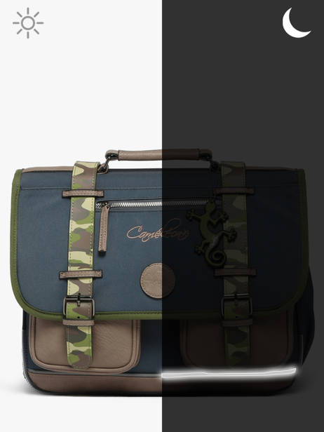 Boekentas Kinderen 2 Compartimenten Cameleon Grijs vintage urban CA38 ander zicht 8
